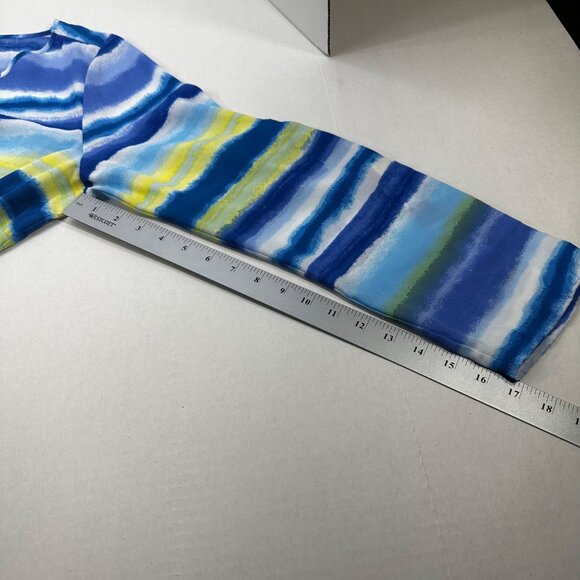 New Directions Women's Size XL Long Sleeve Top Blue Striped Preowned - Picture 9 of 12
